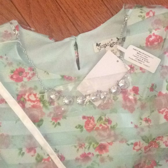 🆕 mint floral dress + necklace + belt + purse - Picture 8 of 8